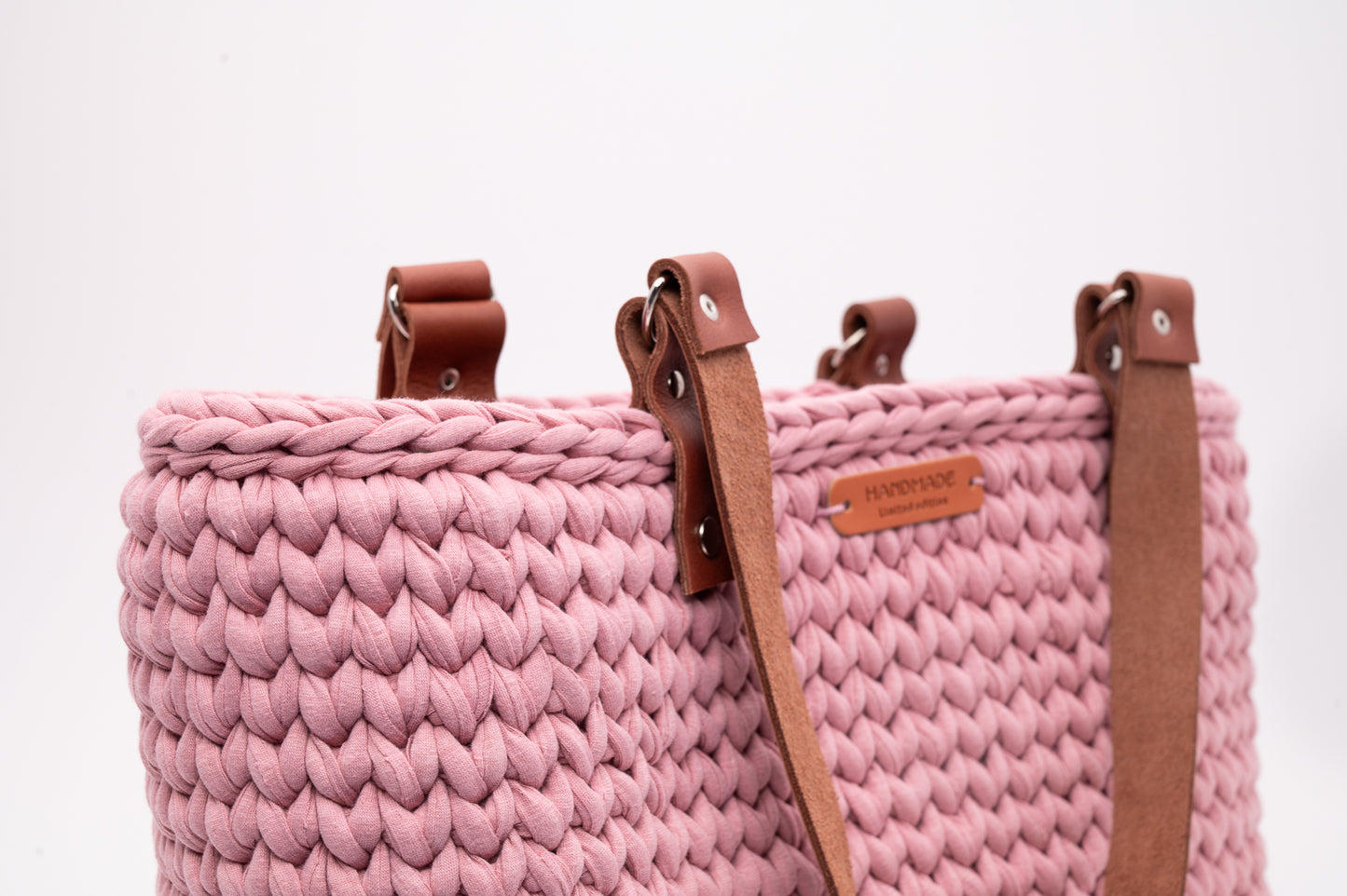 Handmade Crochet Tote Bag Blush