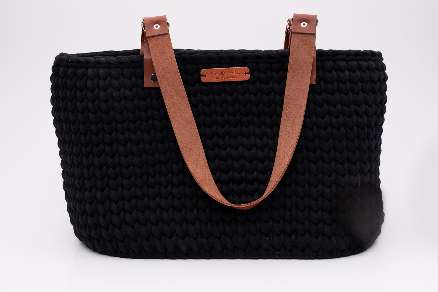 Handmade Crochet Tote Bag Black