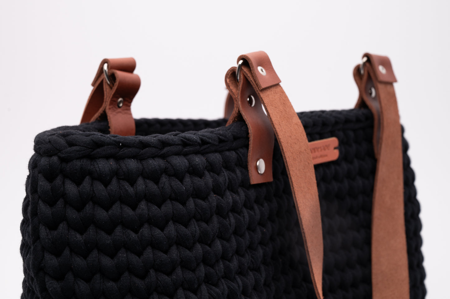 Handmade Crochet Tote Bag Black